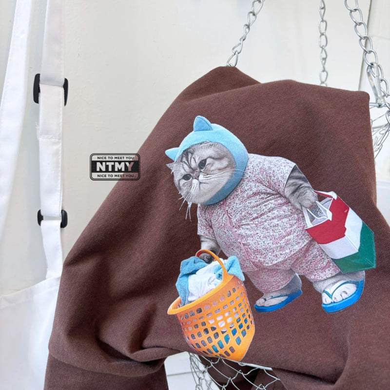 Nice To Meet You - Korean Children Fashion - #kidsstore - Chubby Cat Tee - 12