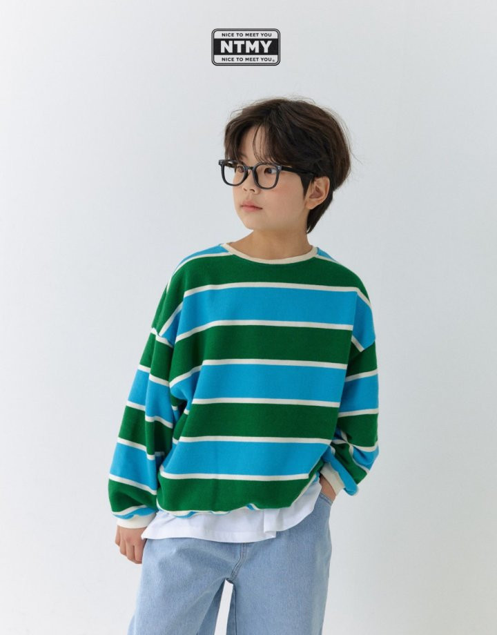 Nice To Meet You - Korean Children Fashion - #littlefashionista - Animal Stripe Sweatshirt - 8