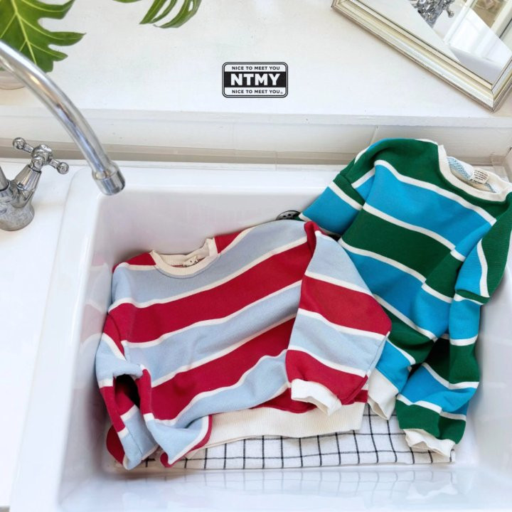 Nice To Meet You - Korean Children Fashion - #todddlerfashion - Animal Stripe Sweatshirt - 12