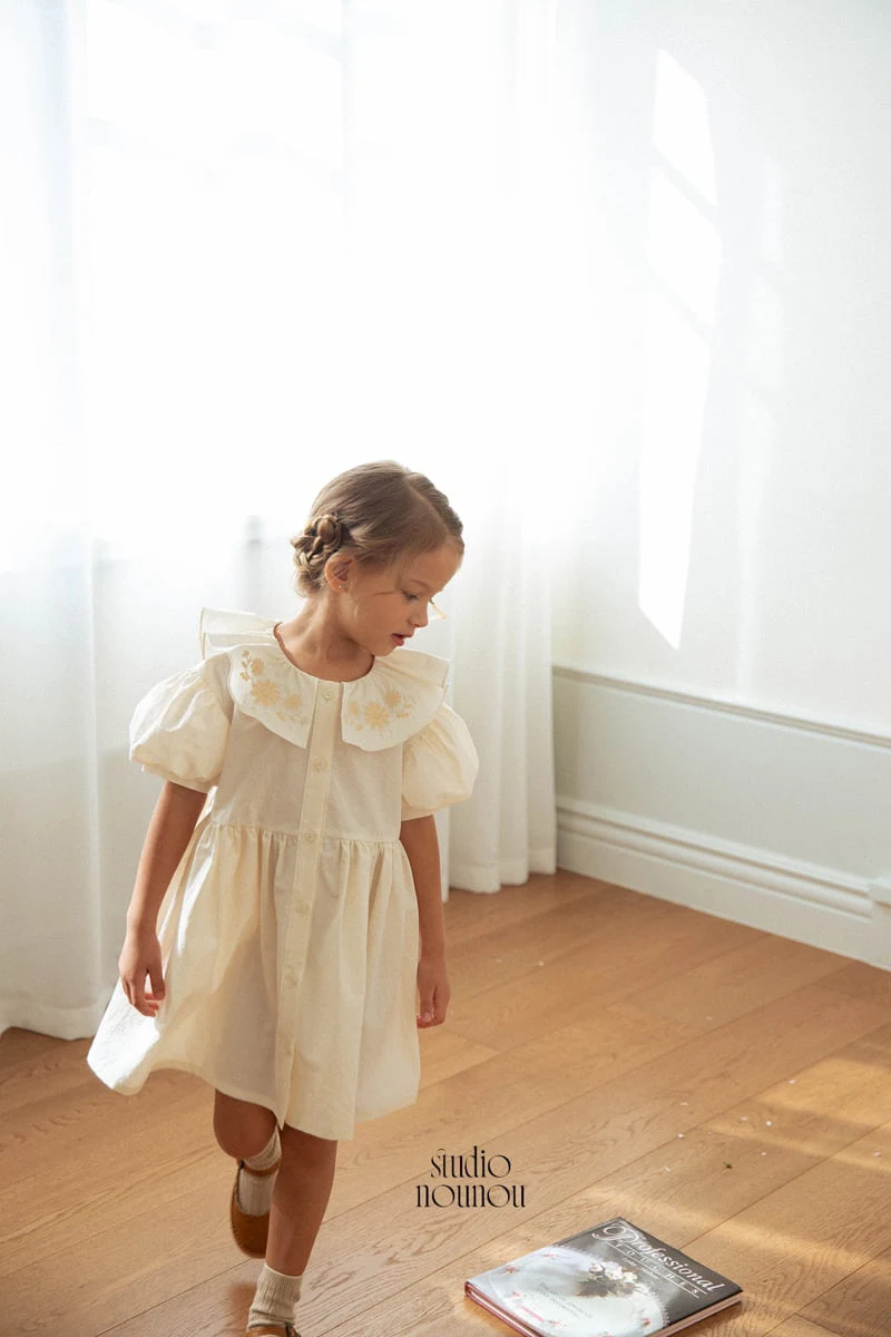 Nounou - Korean Children Fashion - #minifashionista - Flower Jeanne One-piece - 6