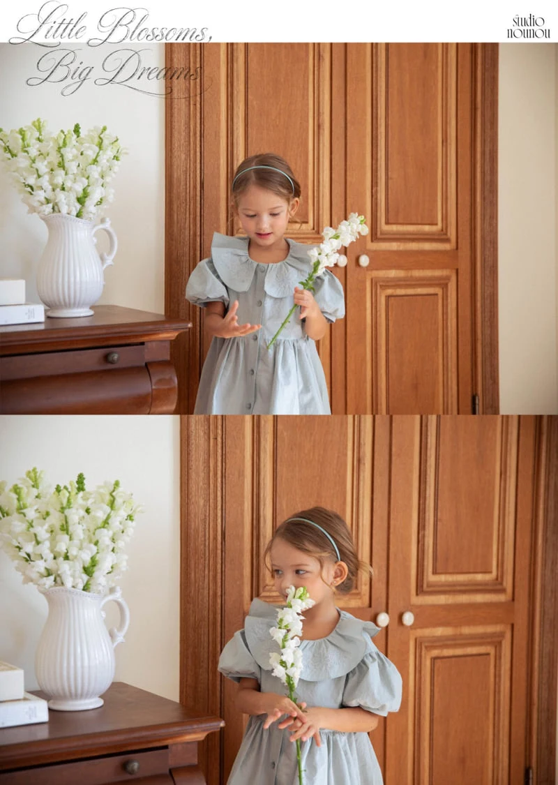 Nounou - Korean Children Fashion - #toddlerclothing - Flower Jeanne One-piece - 9