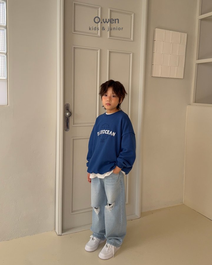 O Wen - Korean Children Fashion - #designkidswear - Blue Ocean Sweatshirt - 10