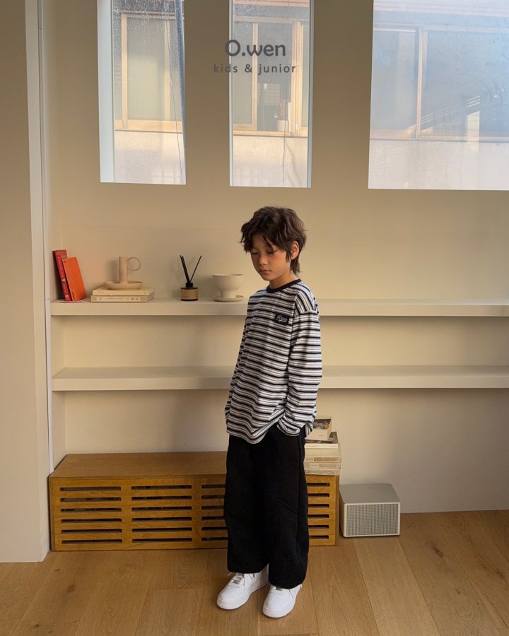O Wen - Korean Children Fashion - #discoveringself - Happy Stripe Tee - 3