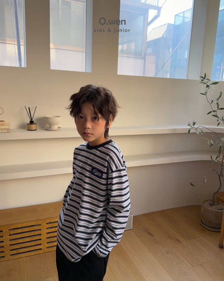 O Wen - Korean Children Fashion - #kidsshorts - Happy Stripe Tee - 5