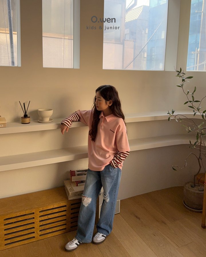 O Wen - Korean Children Fashion - #kidsshorts - Dreaming Layered Collar Tee - 8