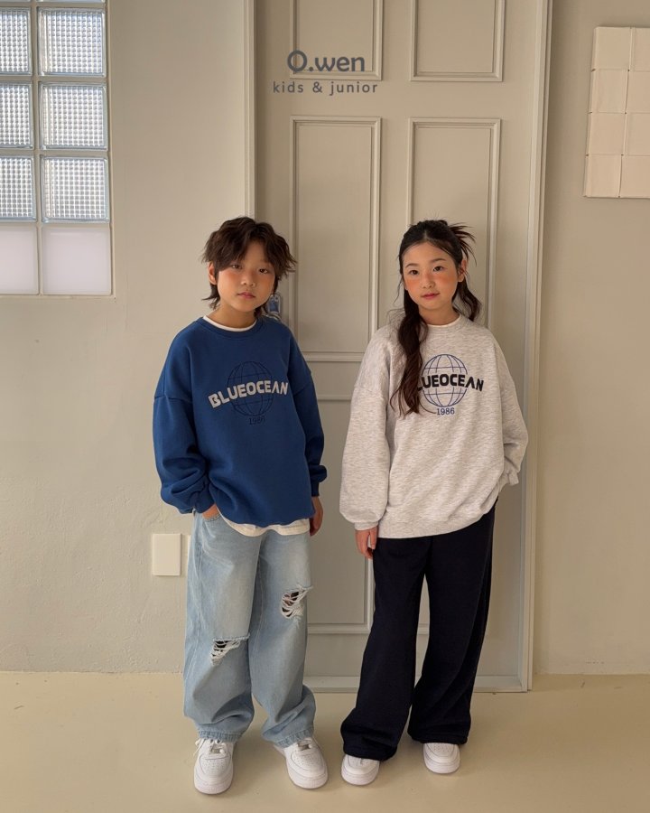 O Wen - Korean Children Fashion - #littlefashionista - Blue Ocean Sweatshirt