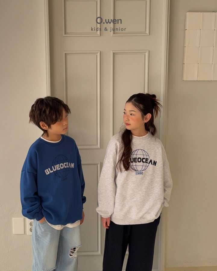 O Wen - Korean Children Fashion - #minifashionista - Blue Ocean Sweatshirt - 4