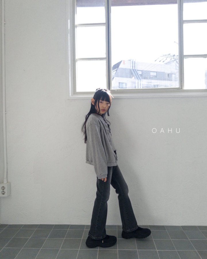 O'Ahu - Korean Children Fashion - #kidzfashiontrend - Fuzzy Bootcut Denim Pants - 2