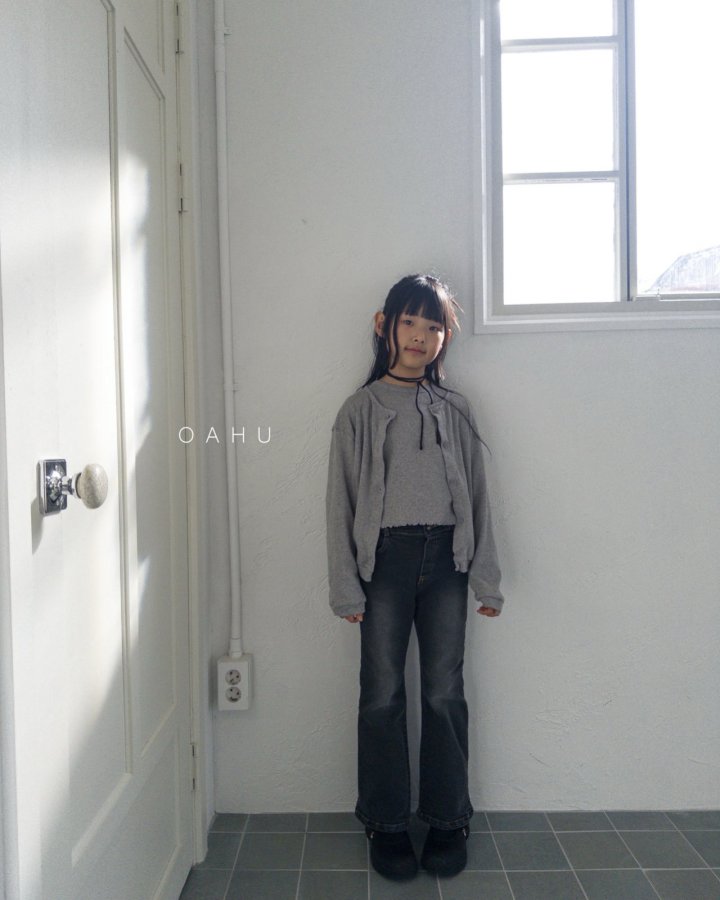 O'Ahu - Korean Children Fashion - #Kfashion4kids - Fuzzy Bootcut Denim Pants - 4
