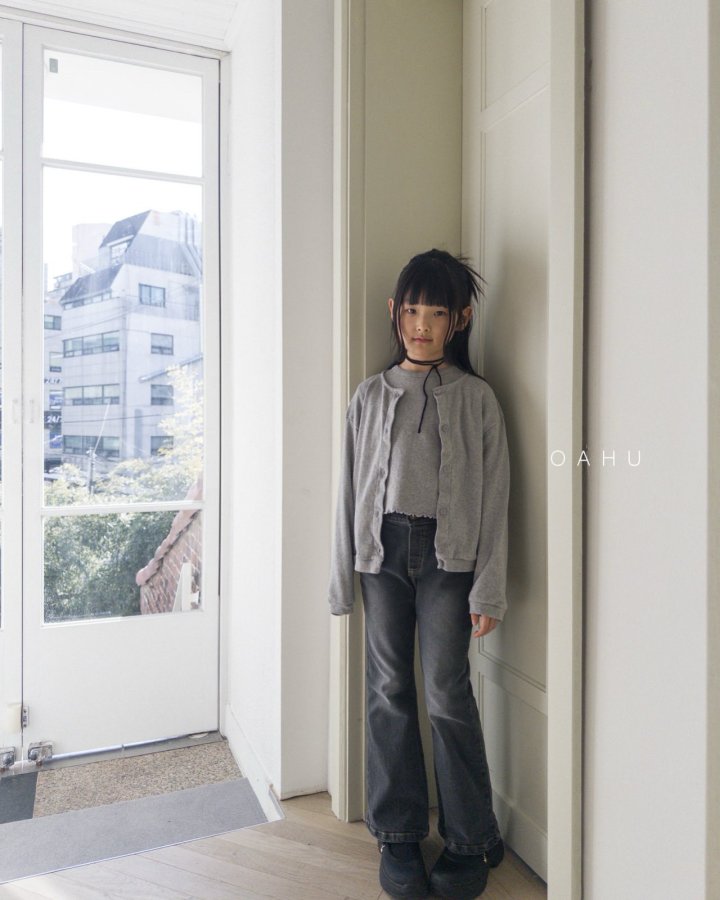 O'Ahu - Korean Children Fashion - #prettylittlegirls - Fuzzy Bootcut Denim Pants - 7