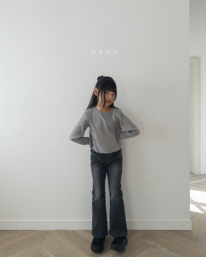 O'Ahu - Korean Children Fashion - #stylishchildhood - Fuzzy Bootcut Denim Pants - 10