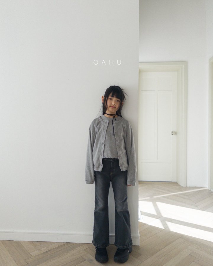O'Ahu - Korean Children Fashion - #todddlerfashion - Fuzzy Bootcut Denim Pants - 8