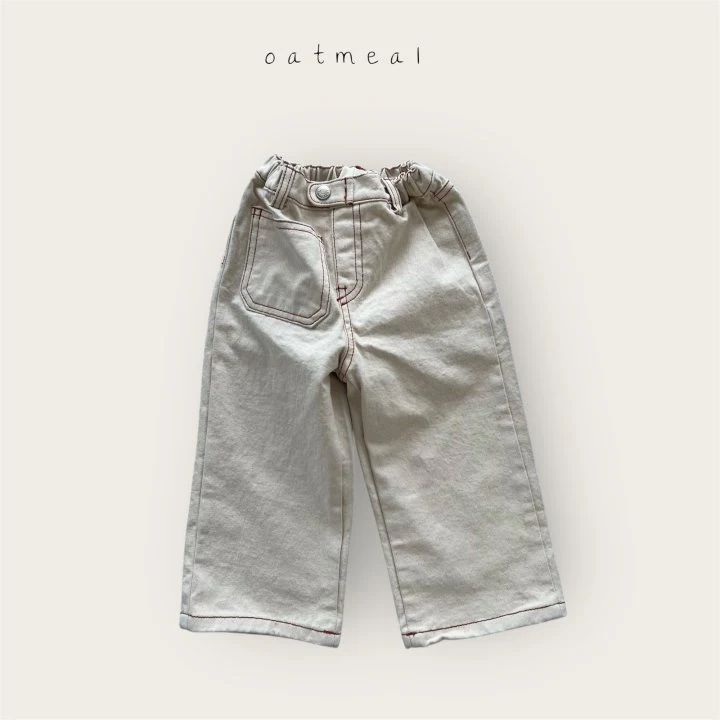 Oatmeal - Korean Baby Fashion - #smilingbaby - Kids Pocket Pants - 4