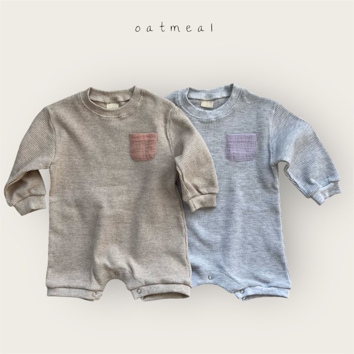 Oatmeal - Korean Baby Fashion - #babyboutique - Bebe Waffle Suit