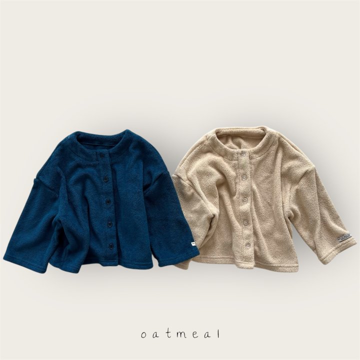 Oatmeal - Korean Baby Fashion - #babyboutiqueclothing - Kids Terry Cardigan