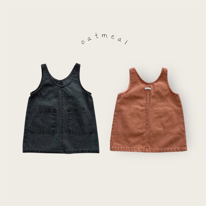 Oatmeal - Korean Baby Fashion - #babyclothing - Kids Vintage Washed One-piece - 5