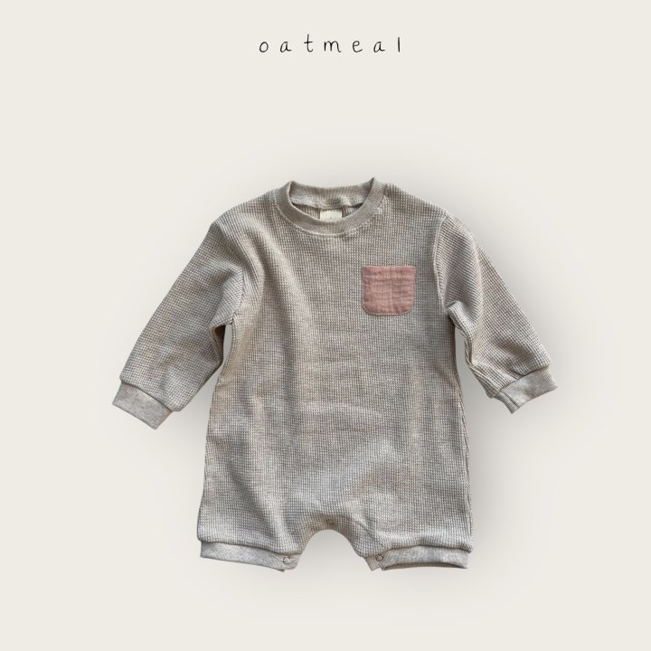 Oatmeal - Korean Baby Fashion - #babyclothing - Bebe Waffle Suit - 3