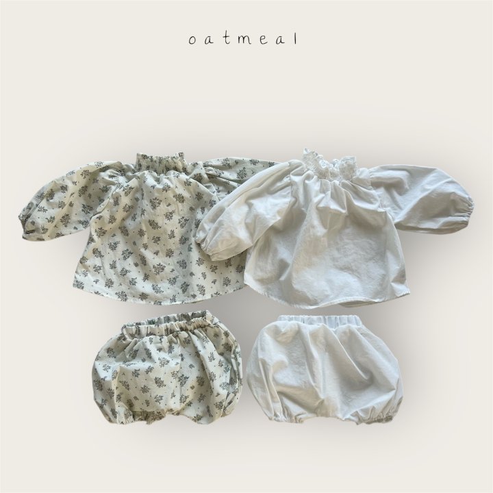 Oatmeal - Korean Baby Fashion - #babyclothing - Bebe Smock Bloomer Set