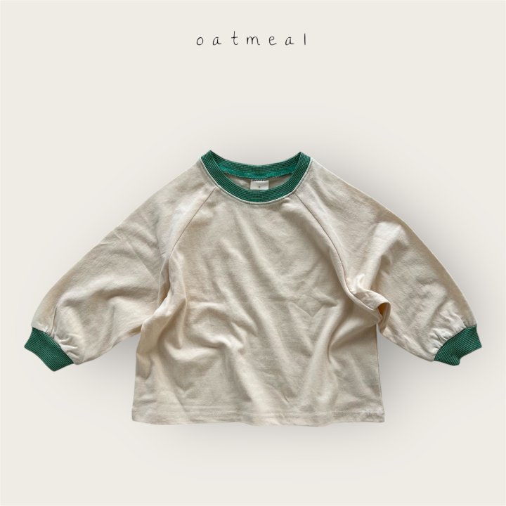 Oatmeal - Korean Baby Fashion - #babyfashion - Kids Reverse Raglan Tee - 2