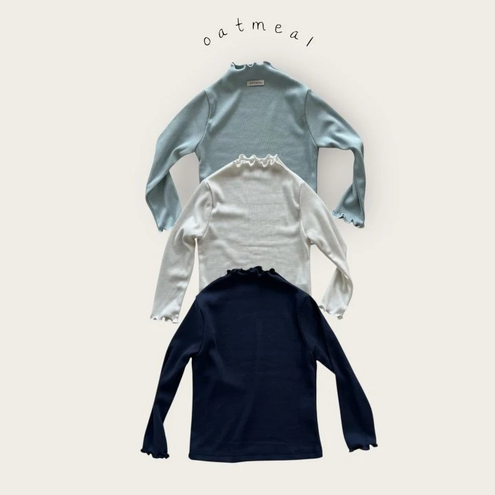 Oatmeal - Korean Baby Fashion - #babyfever - Kids Radia Turtleneck Tee - 5
