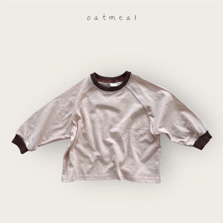 Oatmeal - Korean Baby Fashion - #babyfever - Kids Reverse Raglan Tee - 3