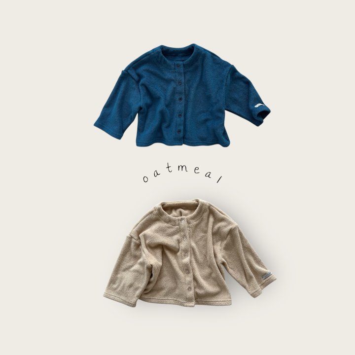 Oatmeal - Korean Baby Fashion - #babygirlfashion - Kids Terry Cardigan - 5
