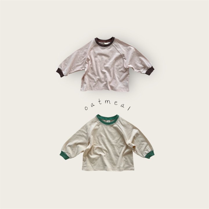 Oatmeal - Korean Baby Fashion - #babyfever - Kids Reverse Raglan Tee - 4