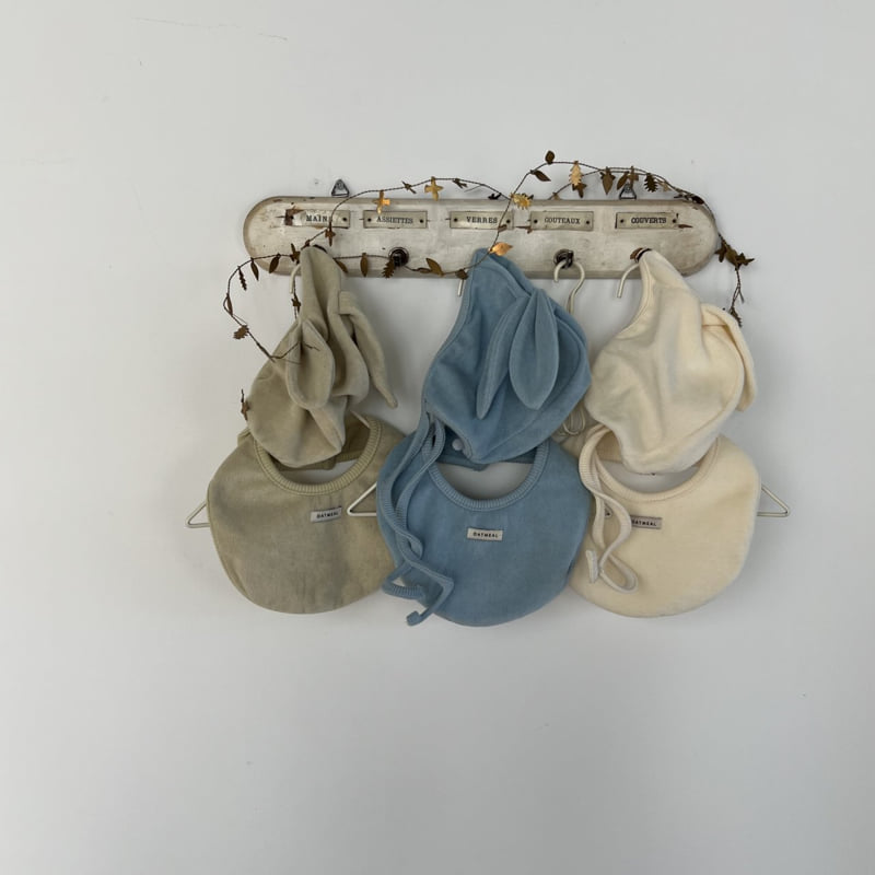 Oatmeal - Korean Baby Fashion - #babylifestyle - Bebe Terry Bib Set - 11