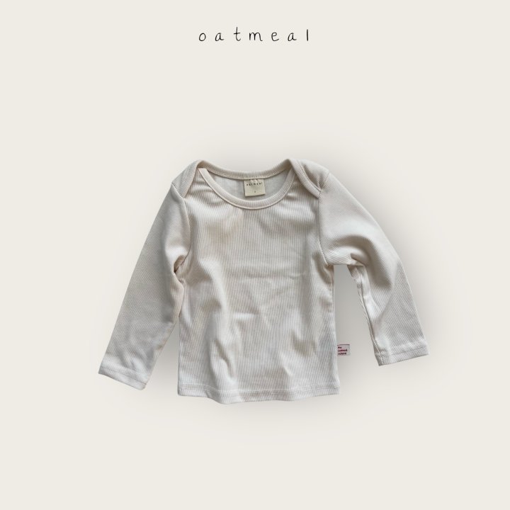 Oatmeal - Korean Baby Fashion - #babylifestyle - Bebe Bella Round Tee - 4