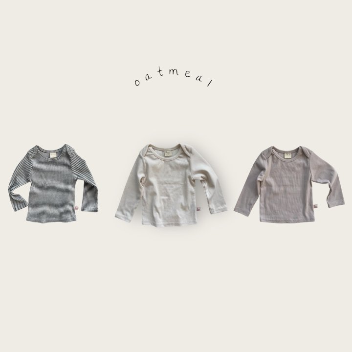 Oatmeal - Korean Baby Fashion - #babyootd - Bebe Bella Round Tee - 5