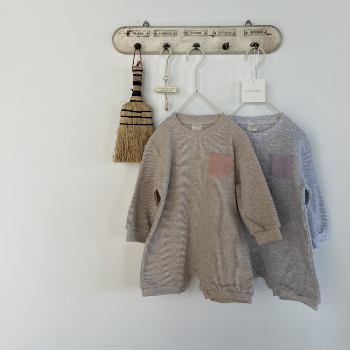 Oatmeal - Korean Baby Fashion - #babyoutfit - Bebe Waffle Suit - 10