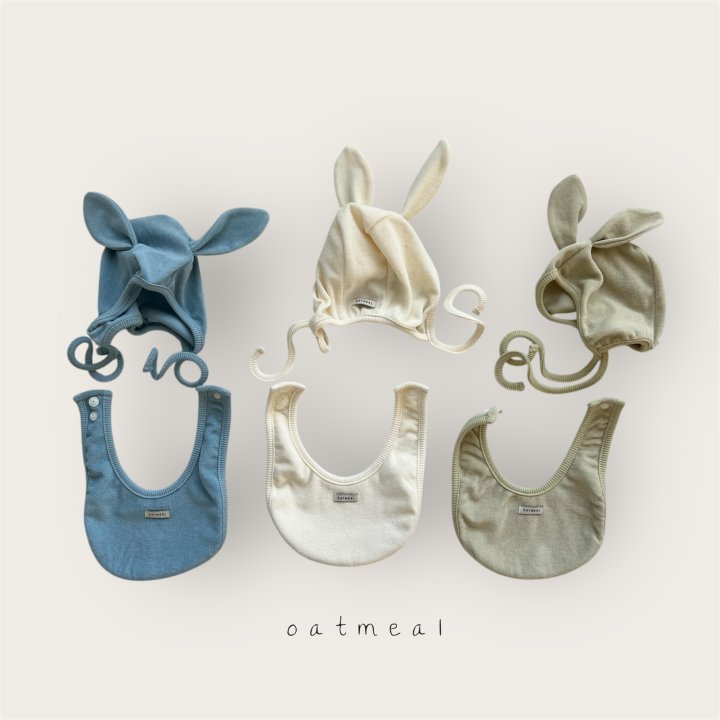Oatmeal - Korean Baby Fashion - #babywear - Bebe Terry Bib Set