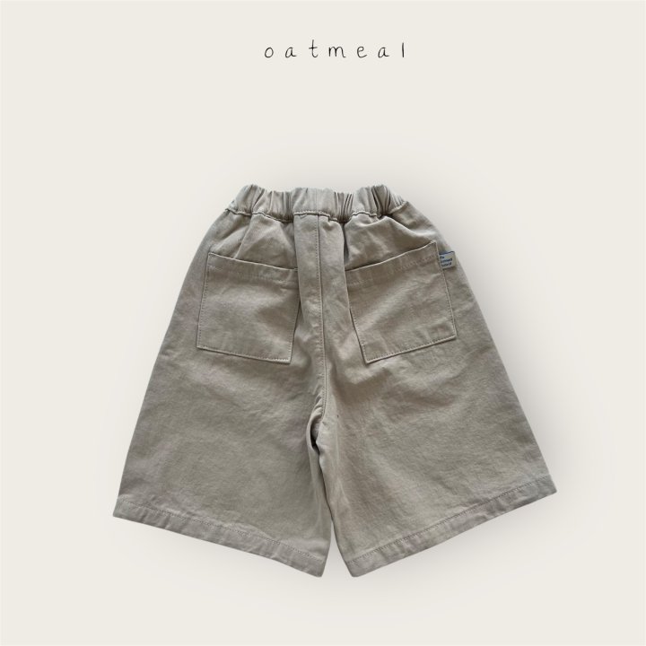Oatmeal - Korean Baby Fashion - #onlinebabyboutique - Kids Cropped Wide Pants - 3