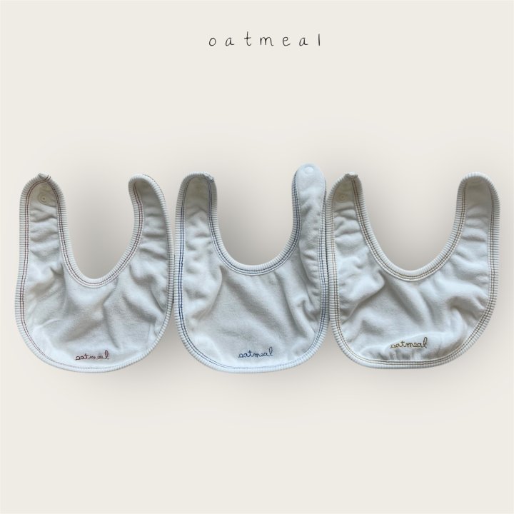 Oatmeal - Korean Baby Fashion - #onlinebabyboutique - Bebe Stitch Bib