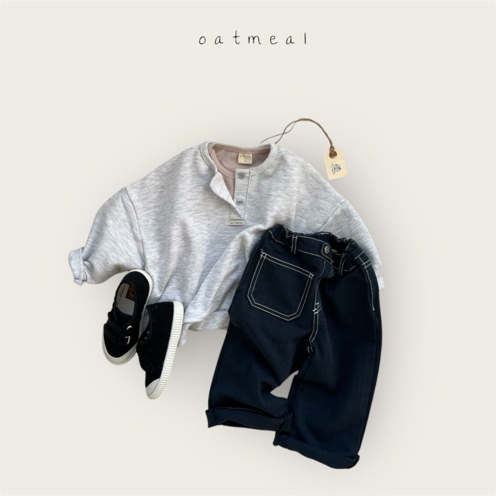 Oatmeal - Korean Baby Fashion - #onlinebabyboutique - Kids Kai Sweatshirt - 7