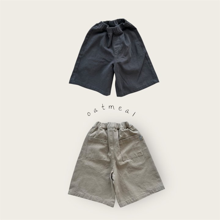Oatmeal - Korean Baby Fashion - #onlinebabyboutique - Kids Cropped Wide Pants - 4