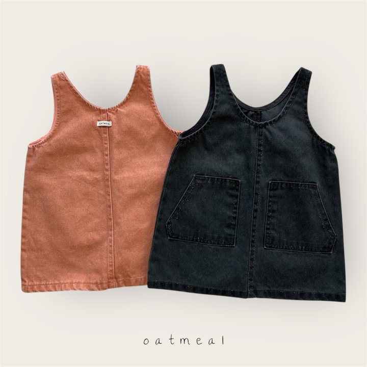 Oatmeal - Korean Baby Fashion - #onlinebabyshop - Kids Vintage Washed One-piece