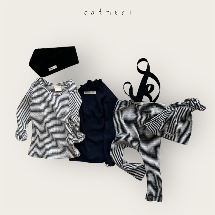 Oatmeal - Korean Baby Fashion - #onlinebabyshop - Bebe Chewing Overall Set - 8