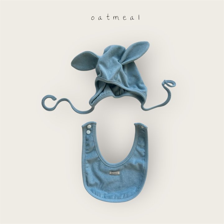 Oatmeal - Korean Baby Fashion - #onlinebabyshop - Bebe Terry Bib Set - 3