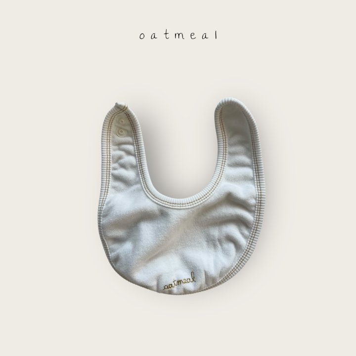 Oatmeal - Korean Baby Fashion - #onlinebabyshop - Bebe Stitch Bib - 2