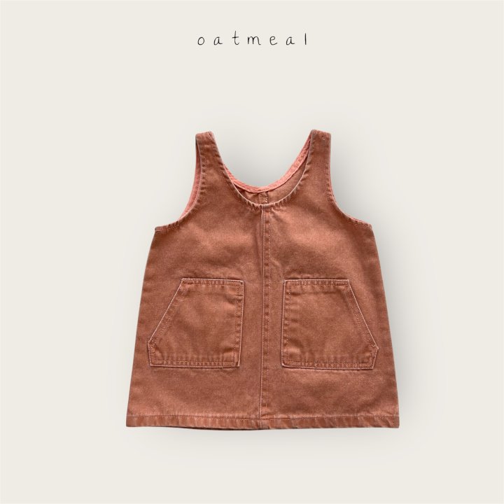 Oatmeal - Korean Baby Fashion - #smilingbaby - Kids Vintage Washed One-piece - 2