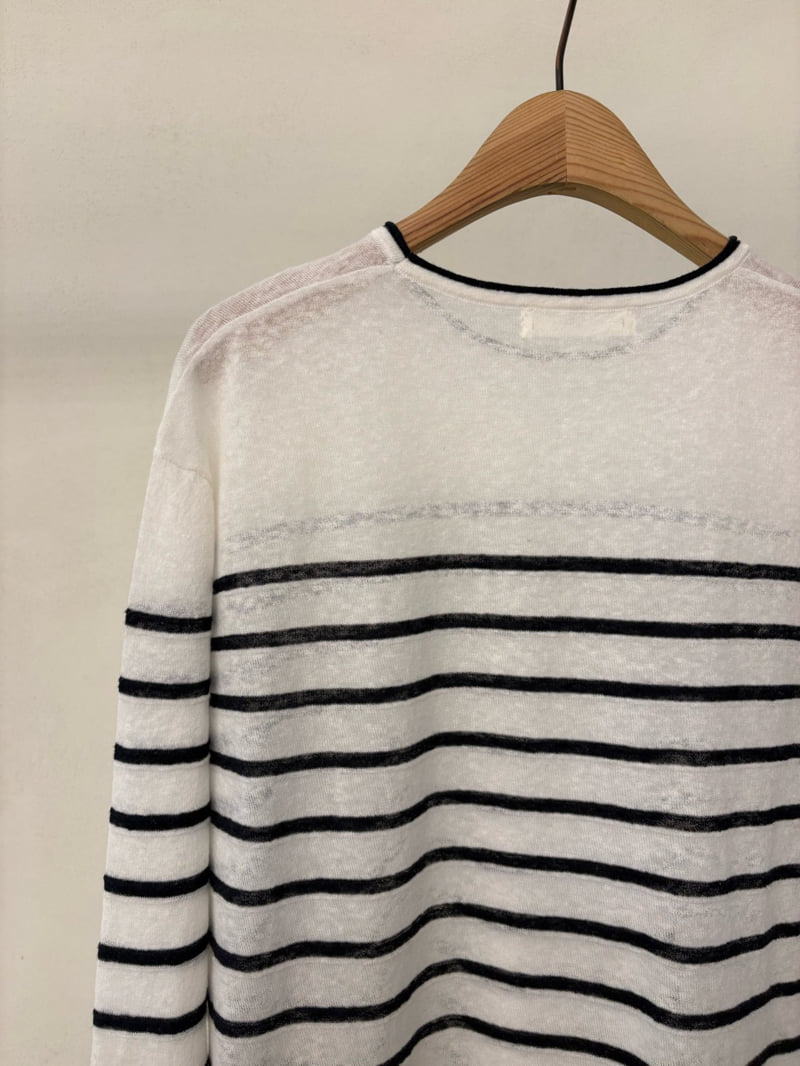 Ohao - Korean Women Fashion - #womensfashion - Half Stripe Knit - 4