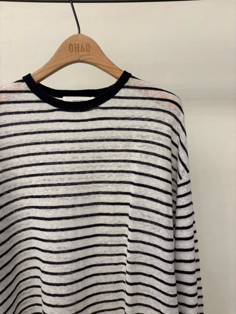 Ohao - Korean Women Fashion - #momslook - Stripe Knit - 2