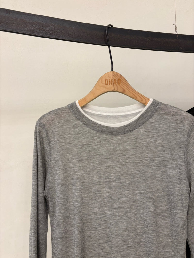 Ohao - Korean Women Fashion - #restrostyle - Double Tee - 2
