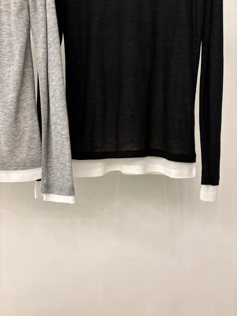 Ohao - Korean Women Fashion - #romanticstyle - Double Tee - 3