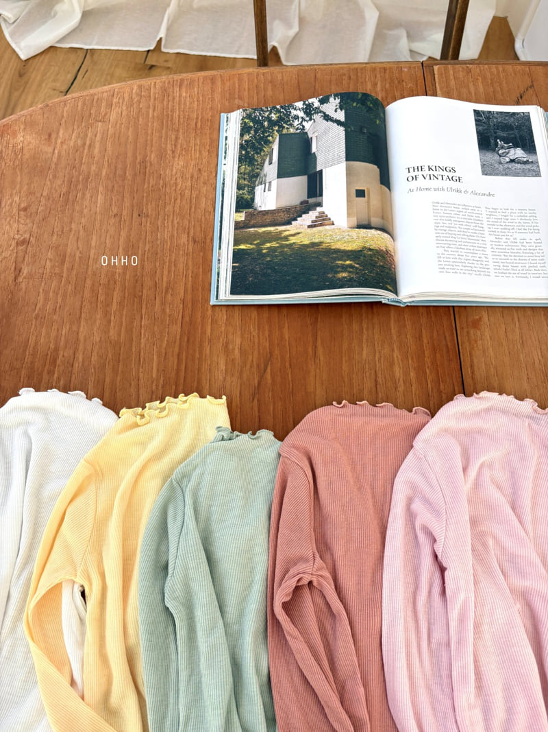 Ohho - Korean Children Fashion - #kidzfashiontrend - 26 Dove Ribbed Mock Neck Tee - 4