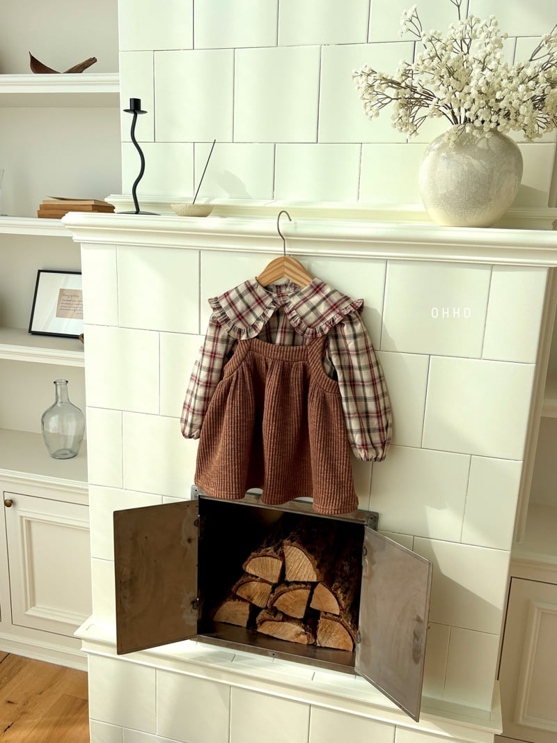 Ohho - Korean Children Fashion - #Kfashion4kids - Check Frill Collar Blouse - 3
