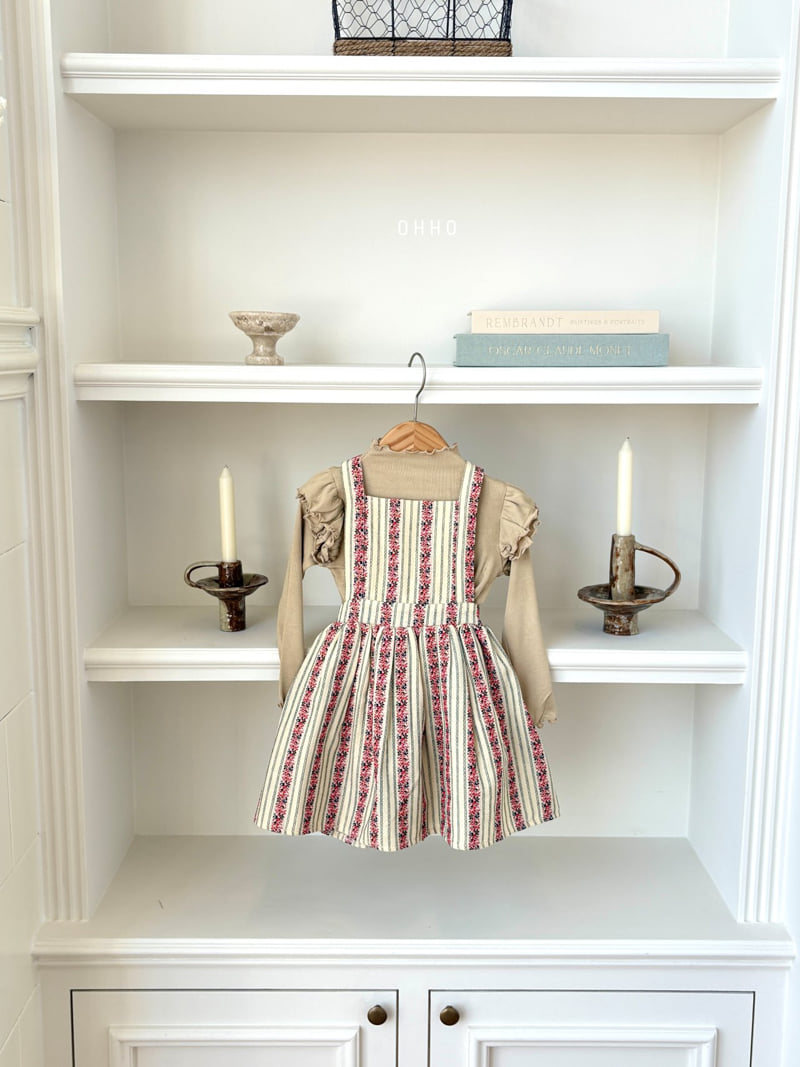 Ohho - Korean Children Fashion - #childofig - Rose Embroidered Overall Skirt - 6