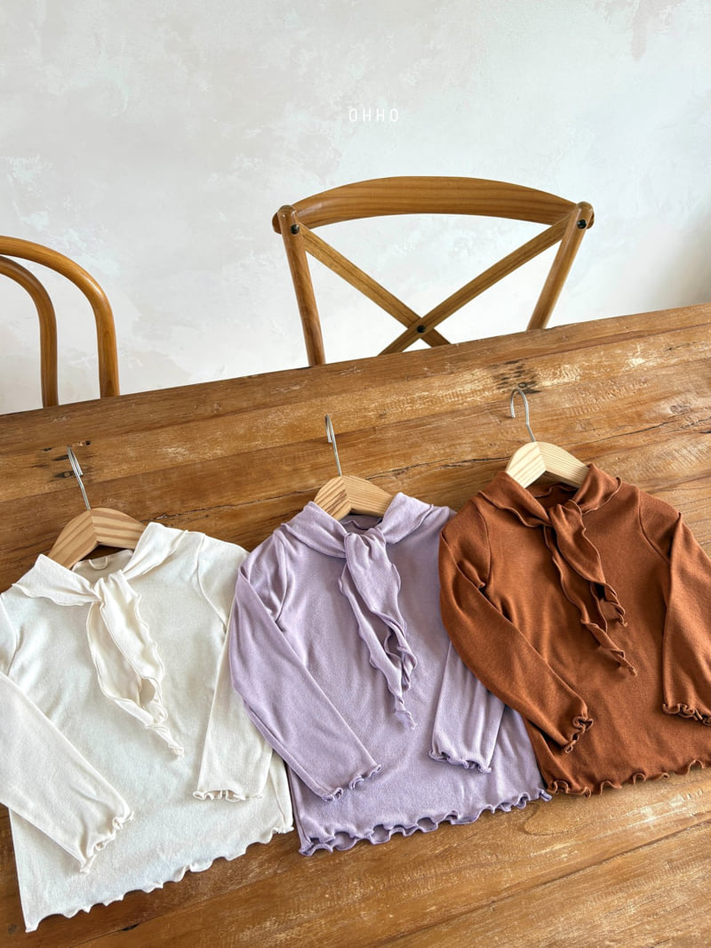 Ohho - Korean Children Fashion - #childofig - Caramel Ribbon Tee - 2