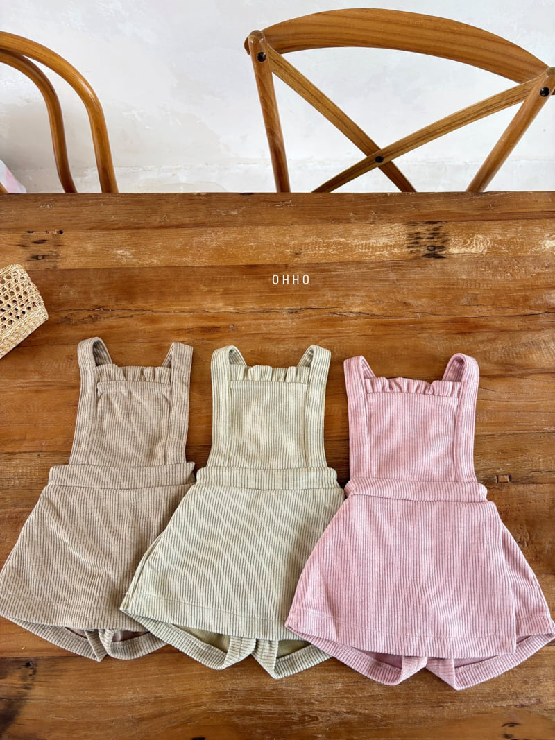 Ohho - Korean Children Fashion - #childofig - Vanilla Overall Wrap Skirt Pants